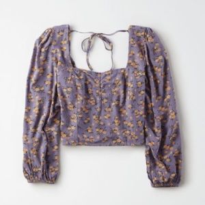 AE Purple Floral Top